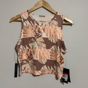 Nike Pink and Brown Sleeveless Crop Dri-Fit Top | Womens Large | NWT